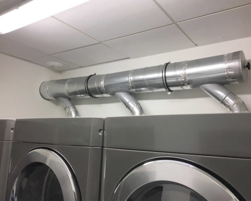 focus sur gaine pour 3 sèche-linge pro